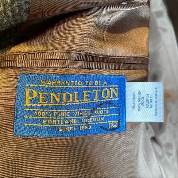 PENDLETON Tweed Wool Flecked Light Gray Mens Sz 42 Classic Sport Coat Blazer - Picture 4 of 8